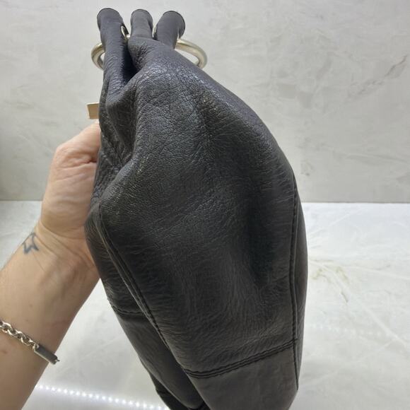 HOBO International Slouchy Black Leather Mini Shoulder Bag Y2k - Picture 7 of 16